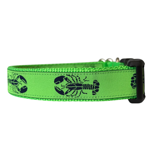 Green Lobster Dog Collar lime/lime - Sew Fetch Dog Company