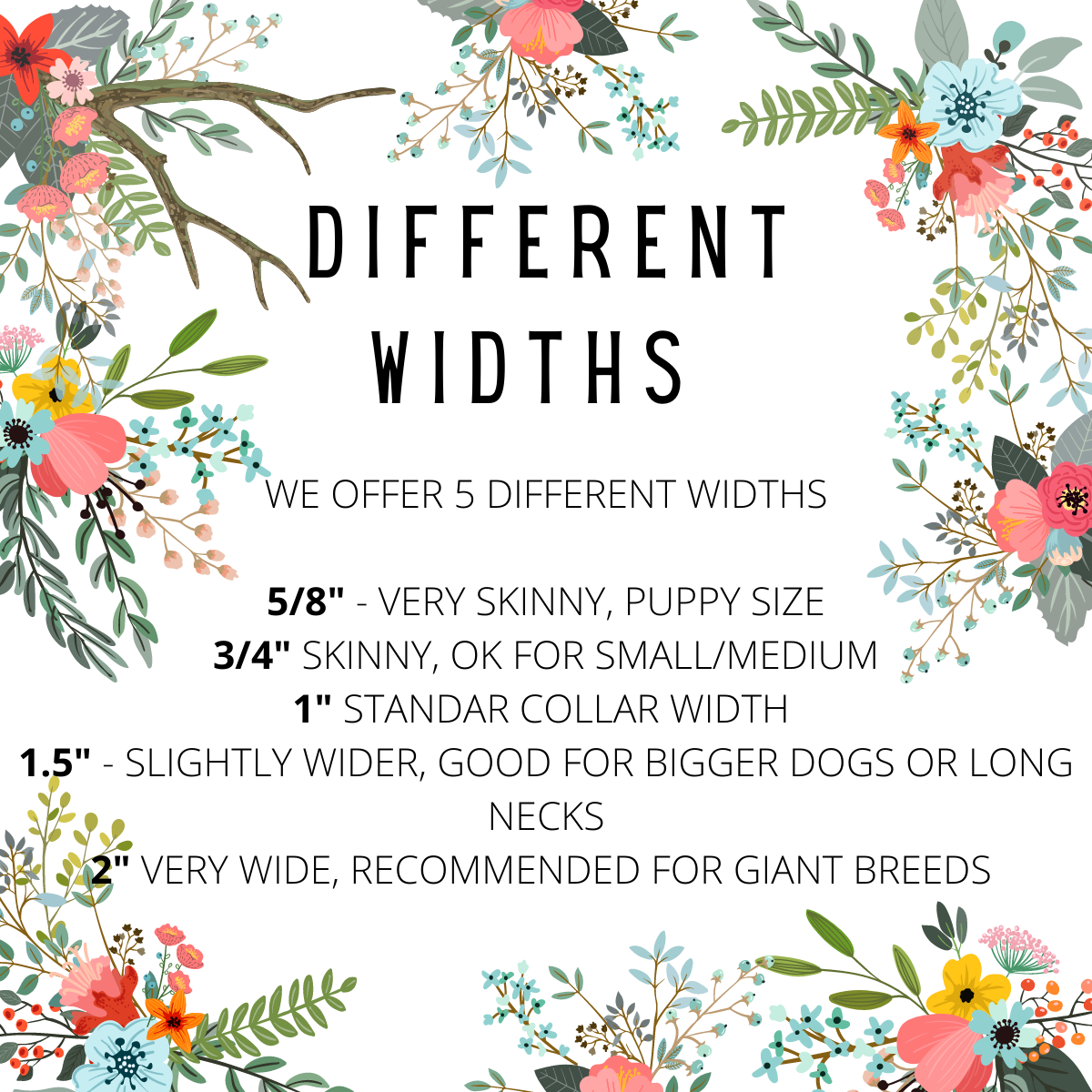 Tori White Floral Dog Collar - Sew Fetch Dog Company