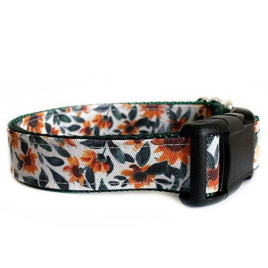Rustic Sunflower Dog Collar - Sew Fetch Dog Company
