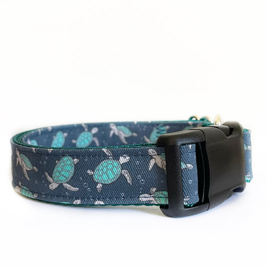 Sea Turtle Dog Collar - Sew Fetch Dog Company