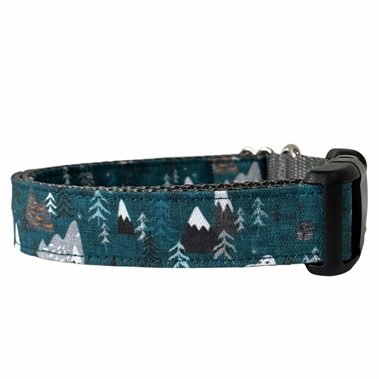 Rangeley Teal Dog Collar - Sew Fetch Dog Company