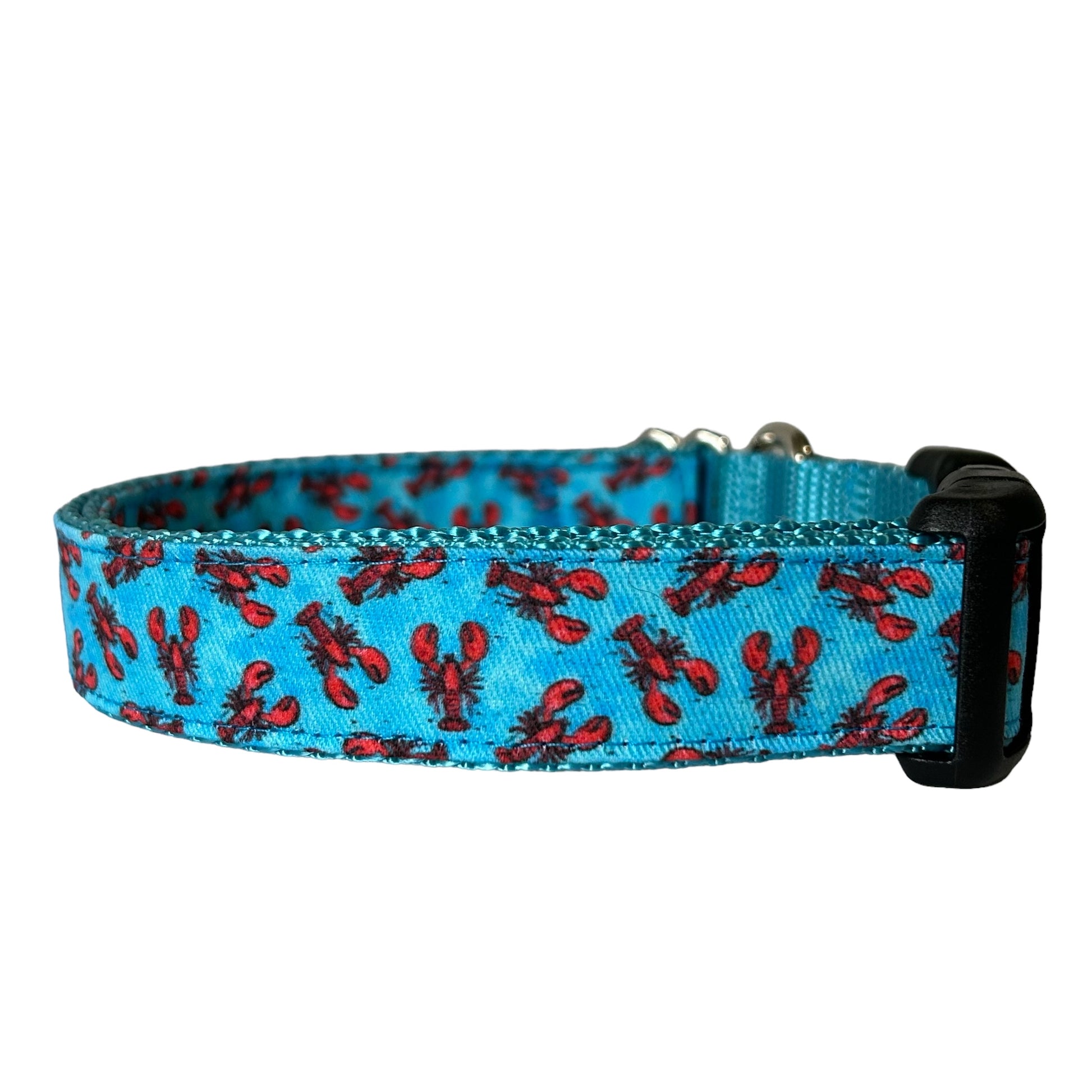 Watercolor Blue Lobster Dog Collar - Sew Fetch Dog Company