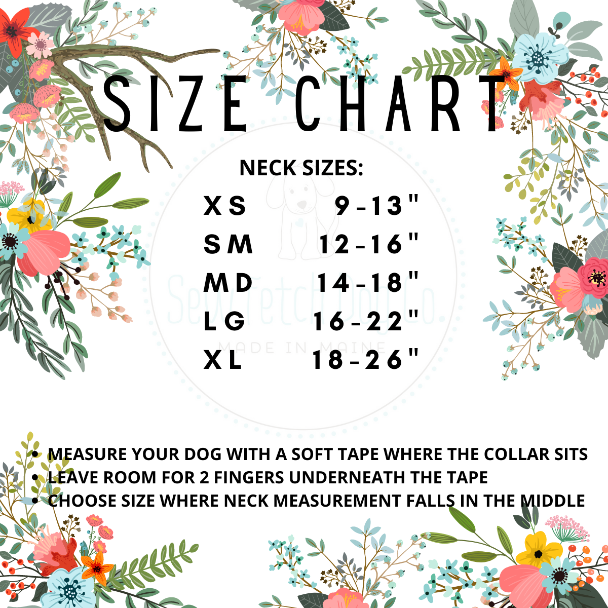 Sierra Floral Dog Collar - Sew Fetch Dog Company