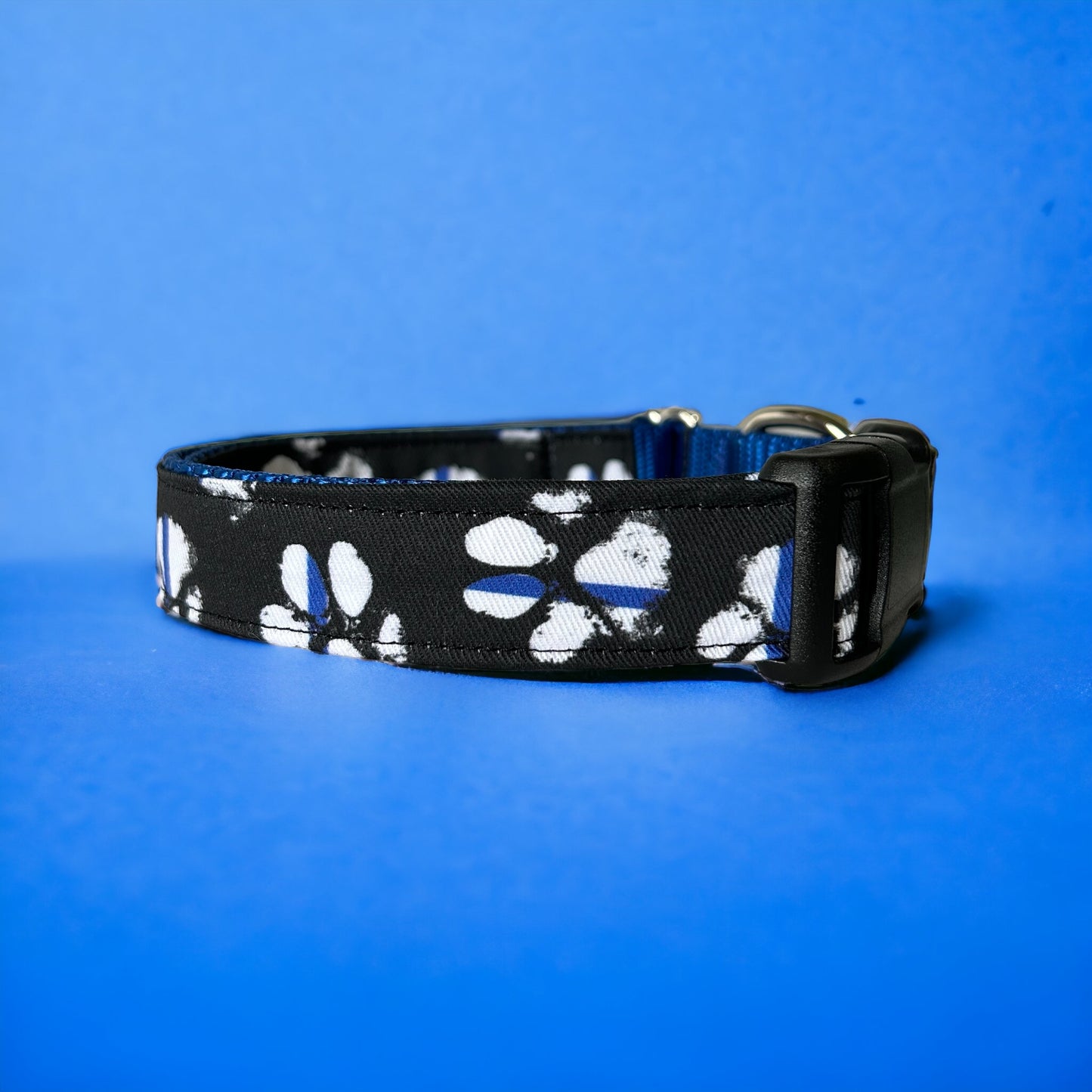 Thin Blue Line Paws Dog Collar - Sew Fetch Dog Company