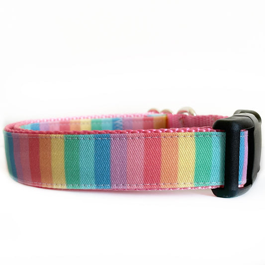 Pastel Stripe Dog Collar - Sew Fetch Dog Company