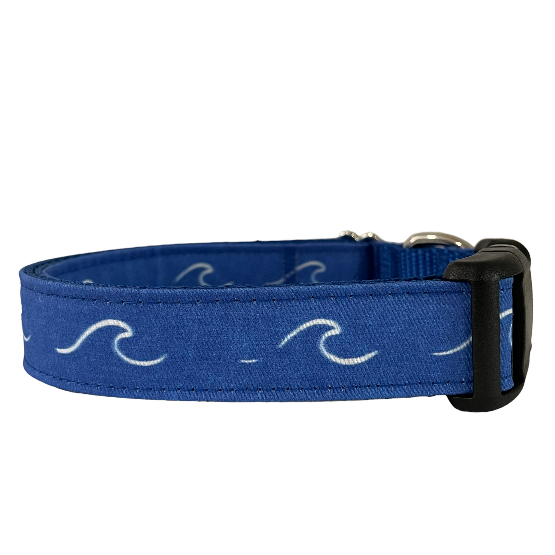 Blue Wave Dog Collar - Sew Fetch Dog Company