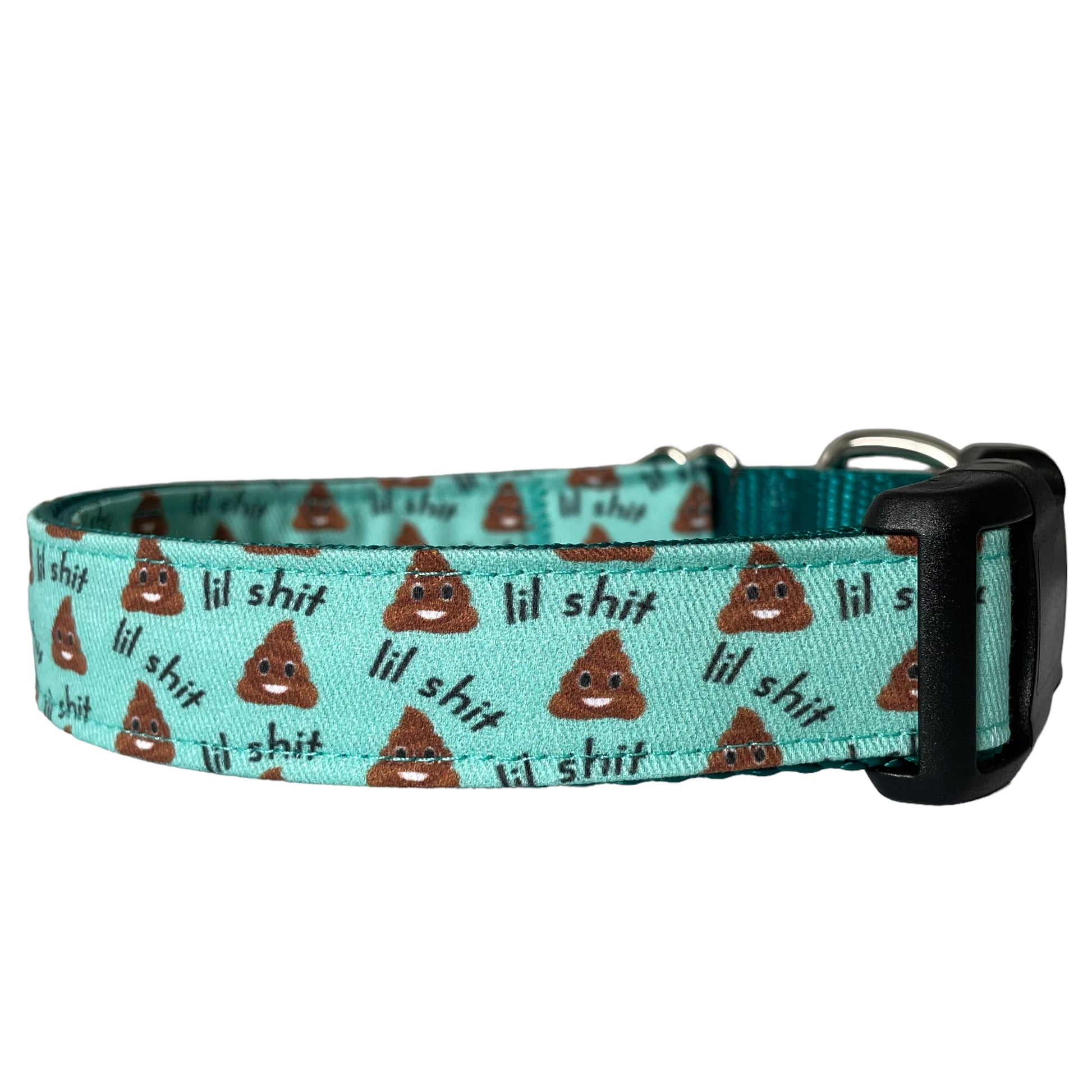 Teal Poop Dog Collar - Sew Fetch Dog Company