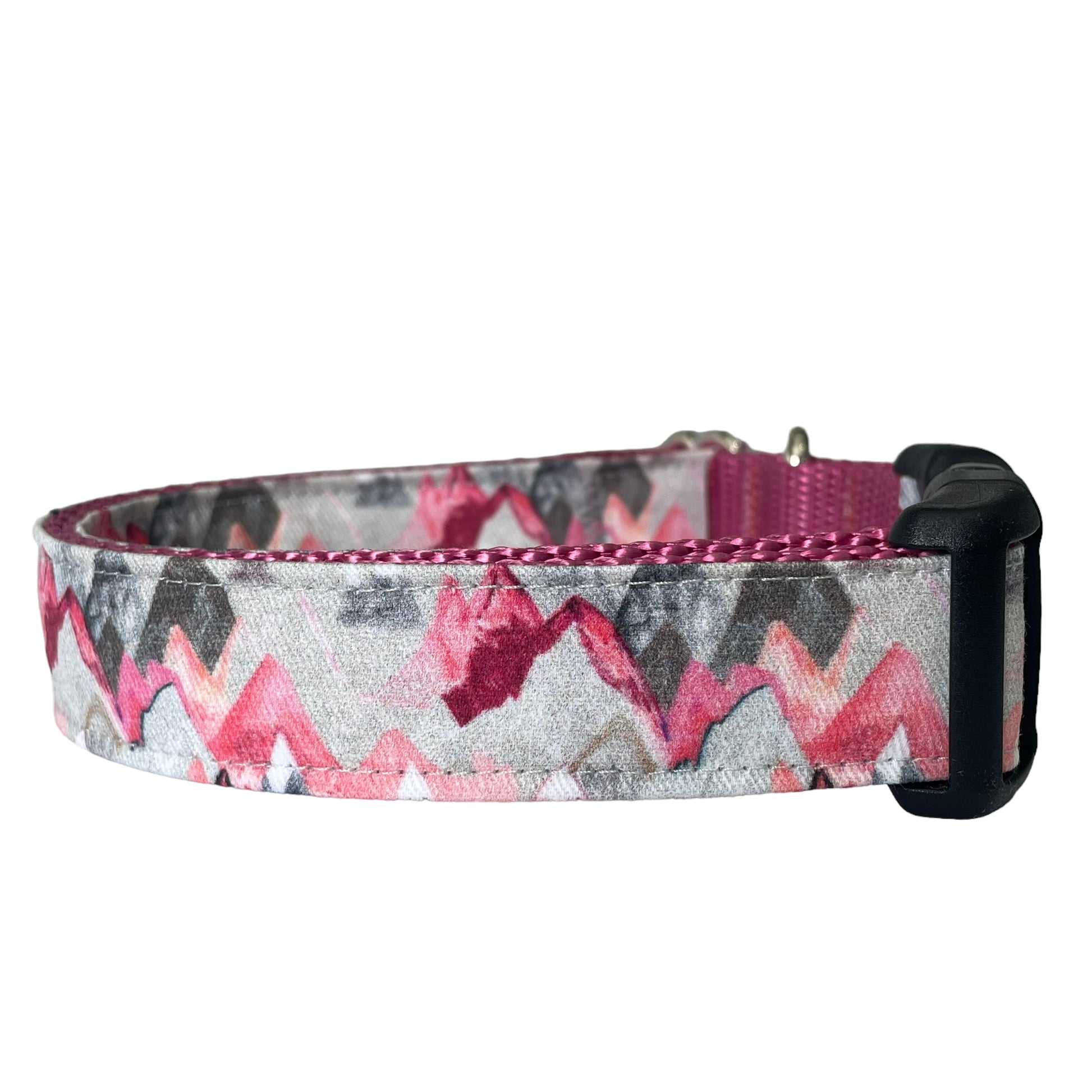Pink Mountain Dog Collar - Sew Fetch Dog Company