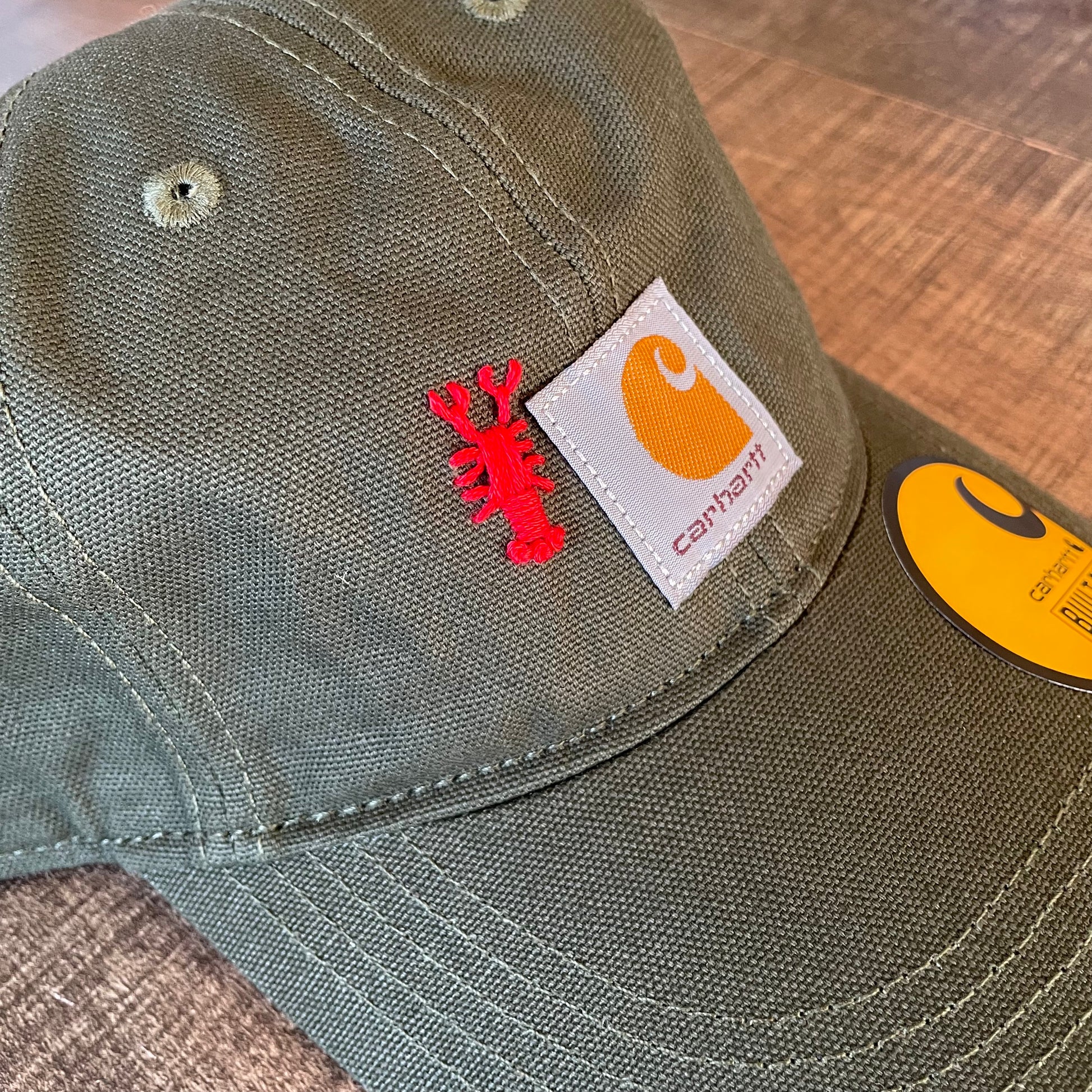 Lobster Embroidered Carhartt Hat Sew Fetch Dog Company