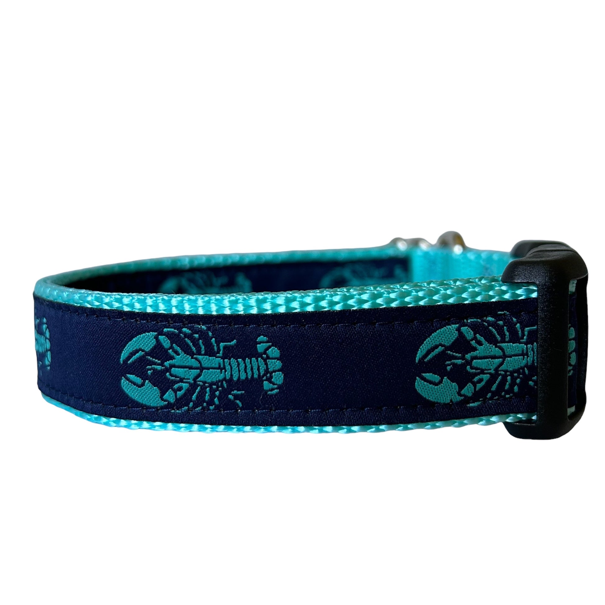 Navy and Aqua Lobster Collar - Sew Fetch Dog Company