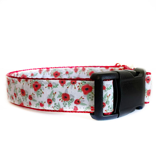 Red Poppy Dog Collar - Sew Fetch Dog Company